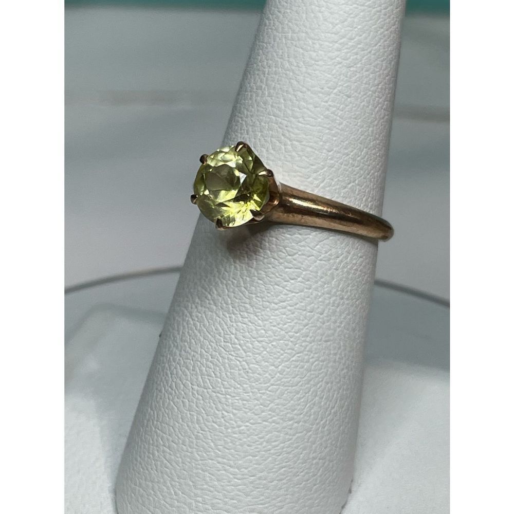 Vintage 10k yellow gold yellow sapphire ring - Picture 8 of 9
